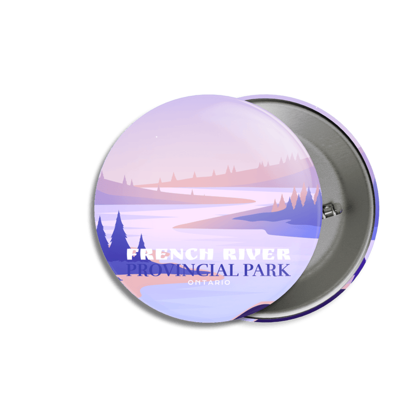French River Provincial Park of Ontario Pinback Button, Canada Parks