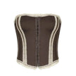 French Royal Style Lace Stitching Waist Girdle Tube Top Wild Vest Women
