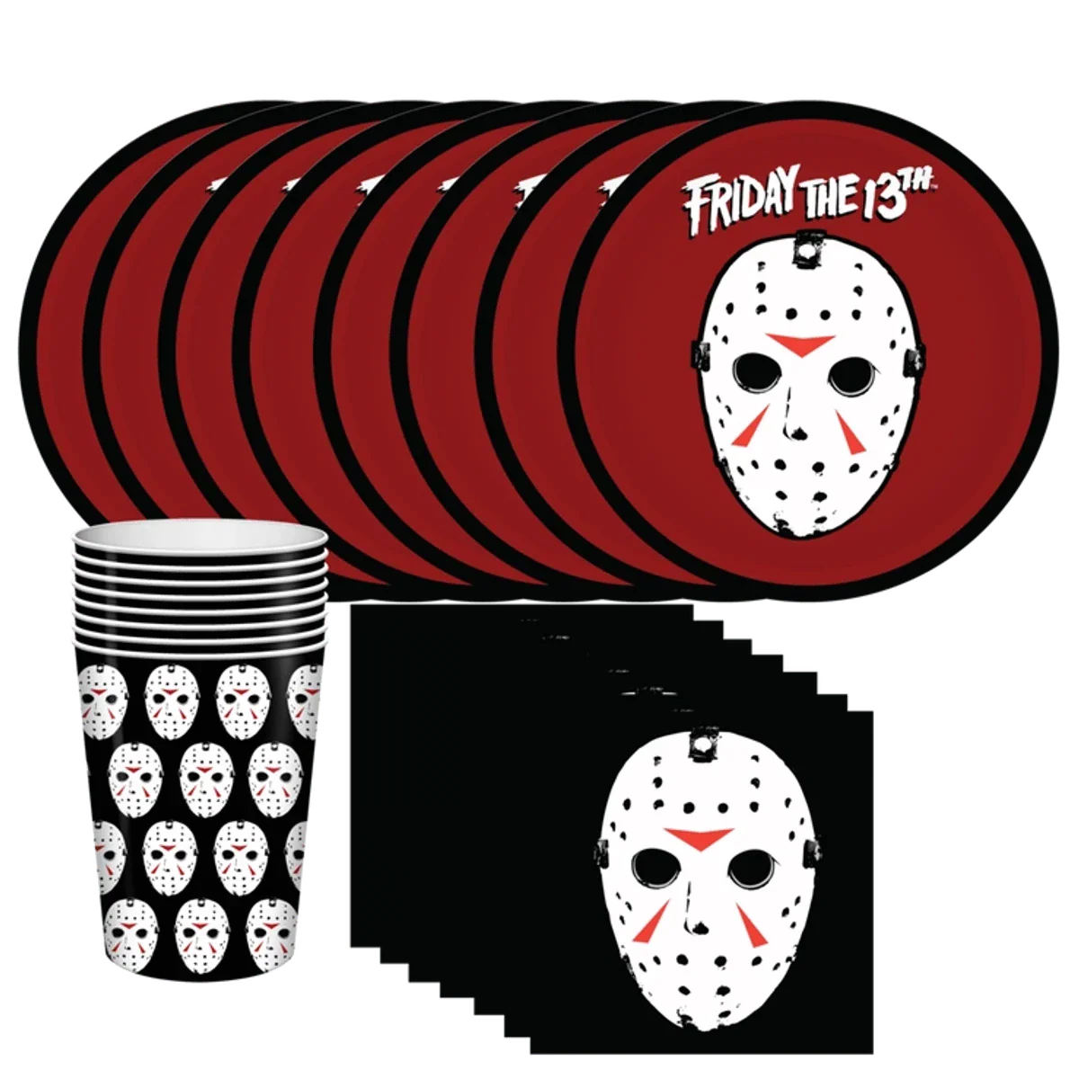 Friday The 13th Party Set - 20 Cups, 20 Plates, 20 Napkins