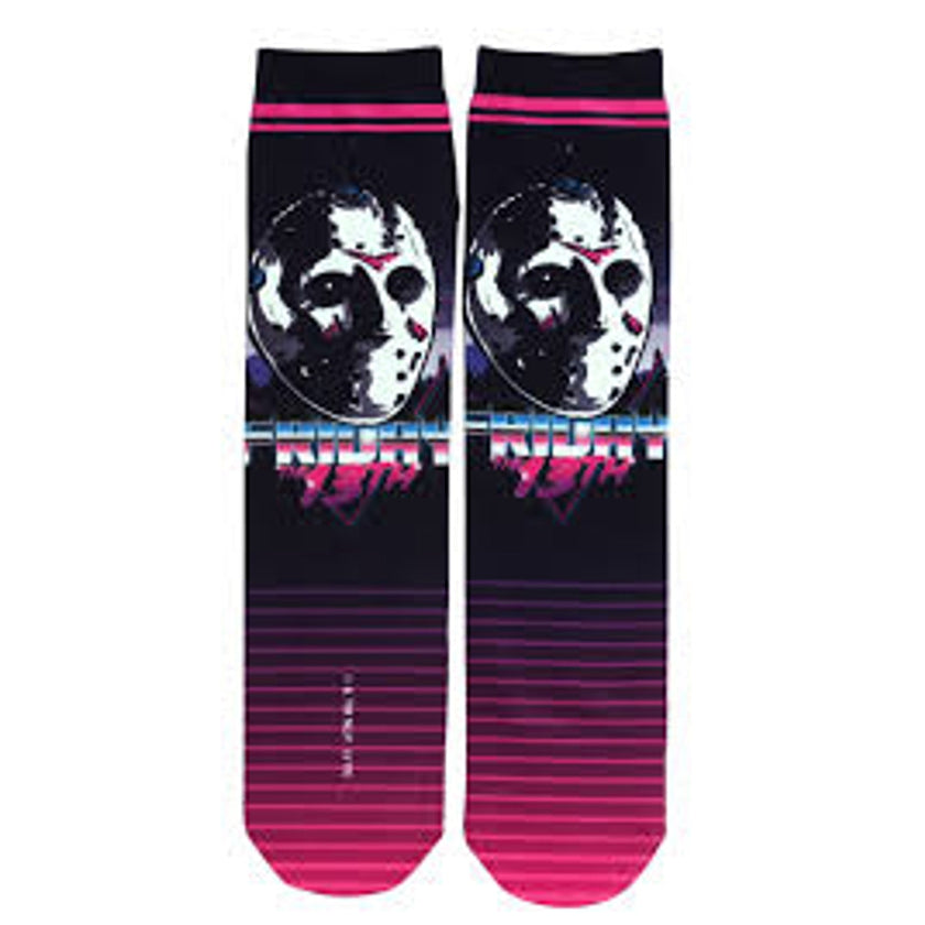 Friday the 13th Pink Striped Socks