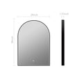 Front-lit Black Frame Arched LED Mirror with Motion Sensor, Anti-Fog