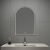 Front-lit Black Frame Arched LED Mirror with Motion Sensor, Anti-Fog