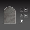 Front-lit Black Frame Arched LED Mirror with Motion Sensor, Anti-Fog