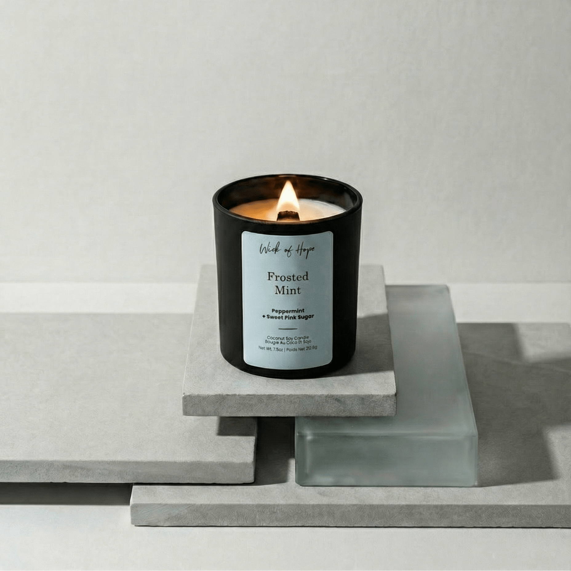 Frosted Mint Candle | Peppermint + Sweet Pink Sugar