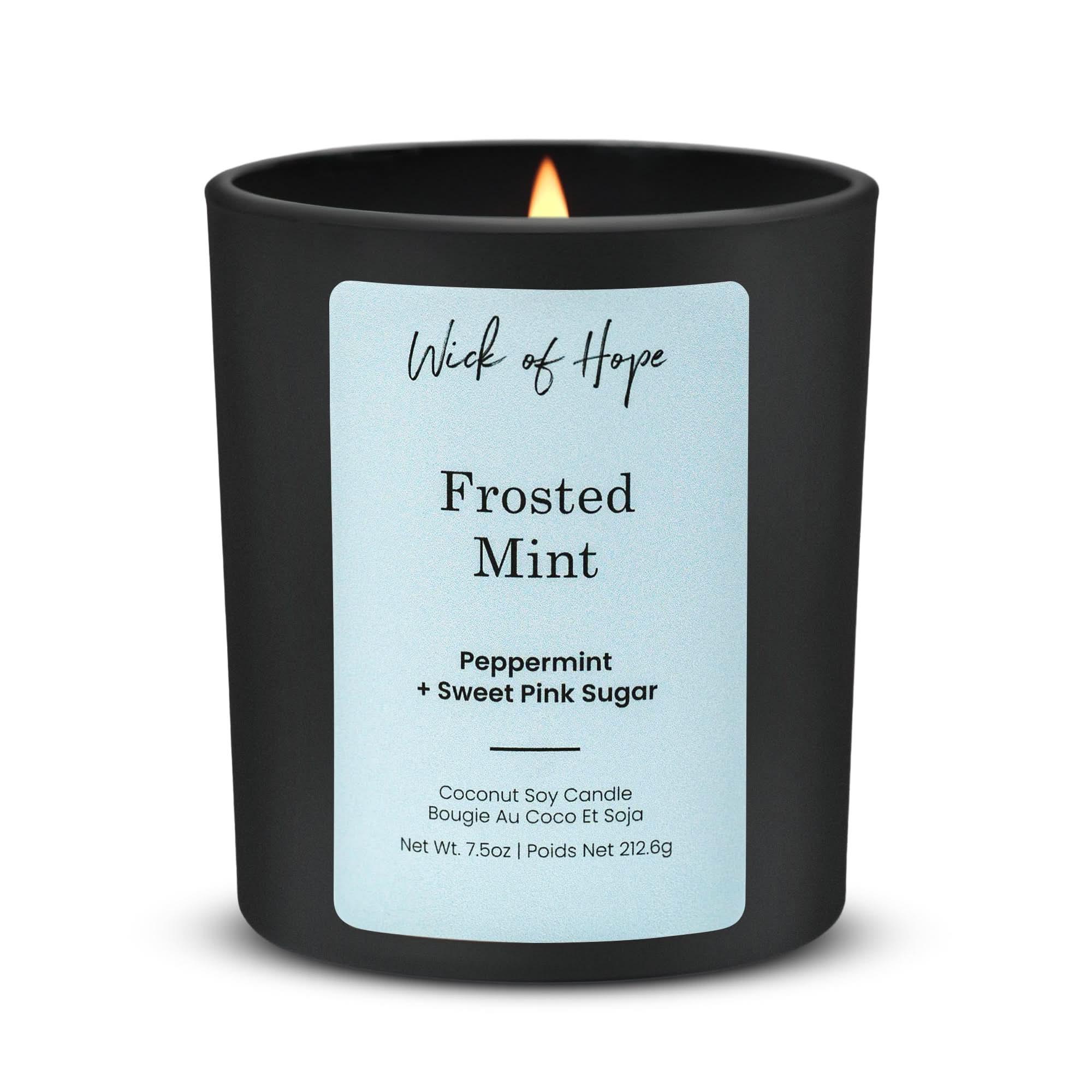 Frosted Mint Candle | Peppermint + Sweet Pink Sugar
