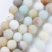Flower Amazonite Frosted Gemstone Bead
