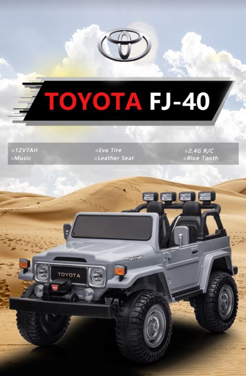 2026 24V Toyota FJ-40 4X4 2 Seater Kids Ride On Car with Remote Control DELUXE