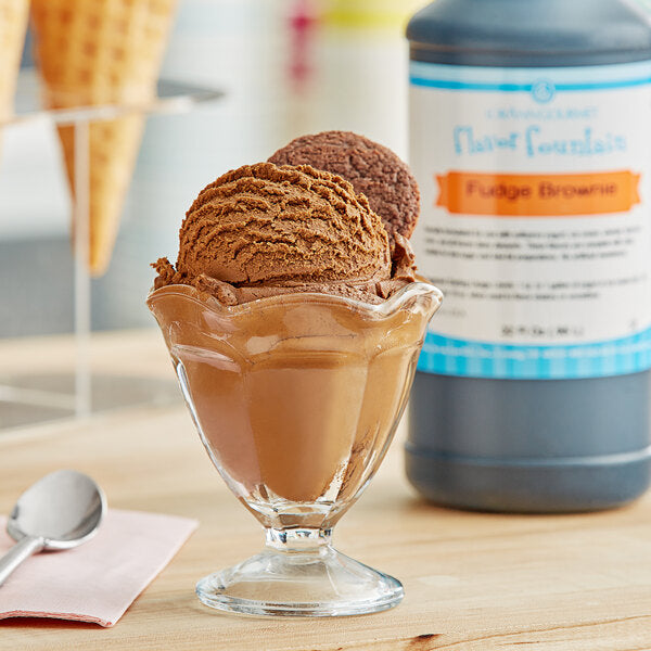 Fudge Brownie Chocolate Flavor Fountain - 4 oz. - 32 oz. - Ice Cream and Beverage Flavors - LorAnn Oils - Canadian Distribution - Ships Free Within Canada on Orders Above CAD $199