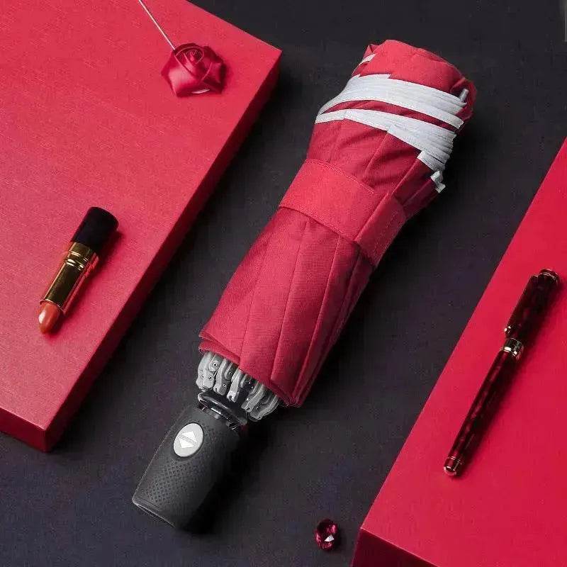 Full Automatic Reverse Umbrella Men'S Business Reflective Cloth Car Umbrella