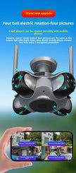 Auto Tracking Wireless Surveillance Cameras HD 4 Screens WiFi IP PTZ FFVideo