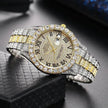 Full Diamond Surface Roman Scale Steel Watch Unisex Wrist Watch