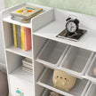 Qaba Kids Toy Organizers and Storage with 8 Removable Storage Bins and Bookshelf, White