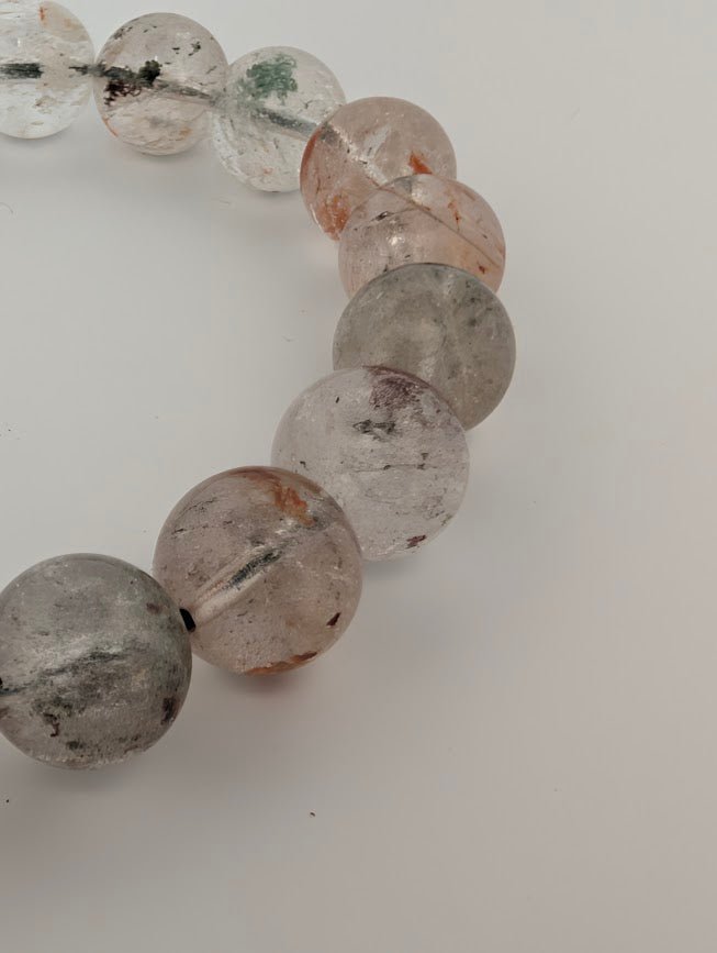Garden Quartz Bracelet — 7–11mm (Lodolite / Scenic Quartz)