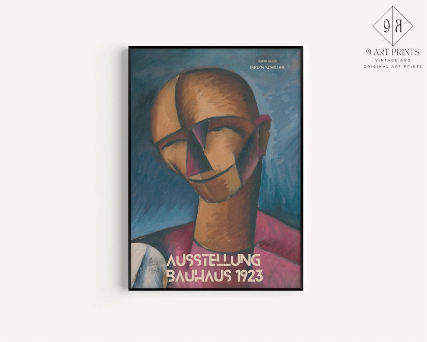 Gejza Schiller Bauhaus Exhibition Print: Hlava Mu≈æa Portrait