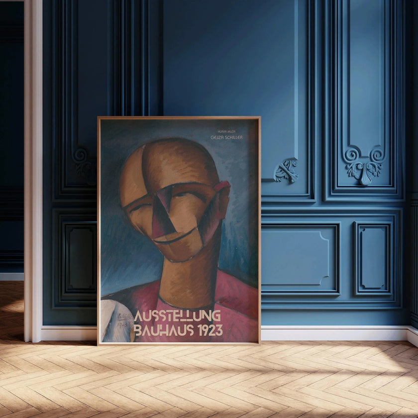 Gejza Schiller Bauhaus Exhibition Print: Hlava Mu≈æa Portrait
