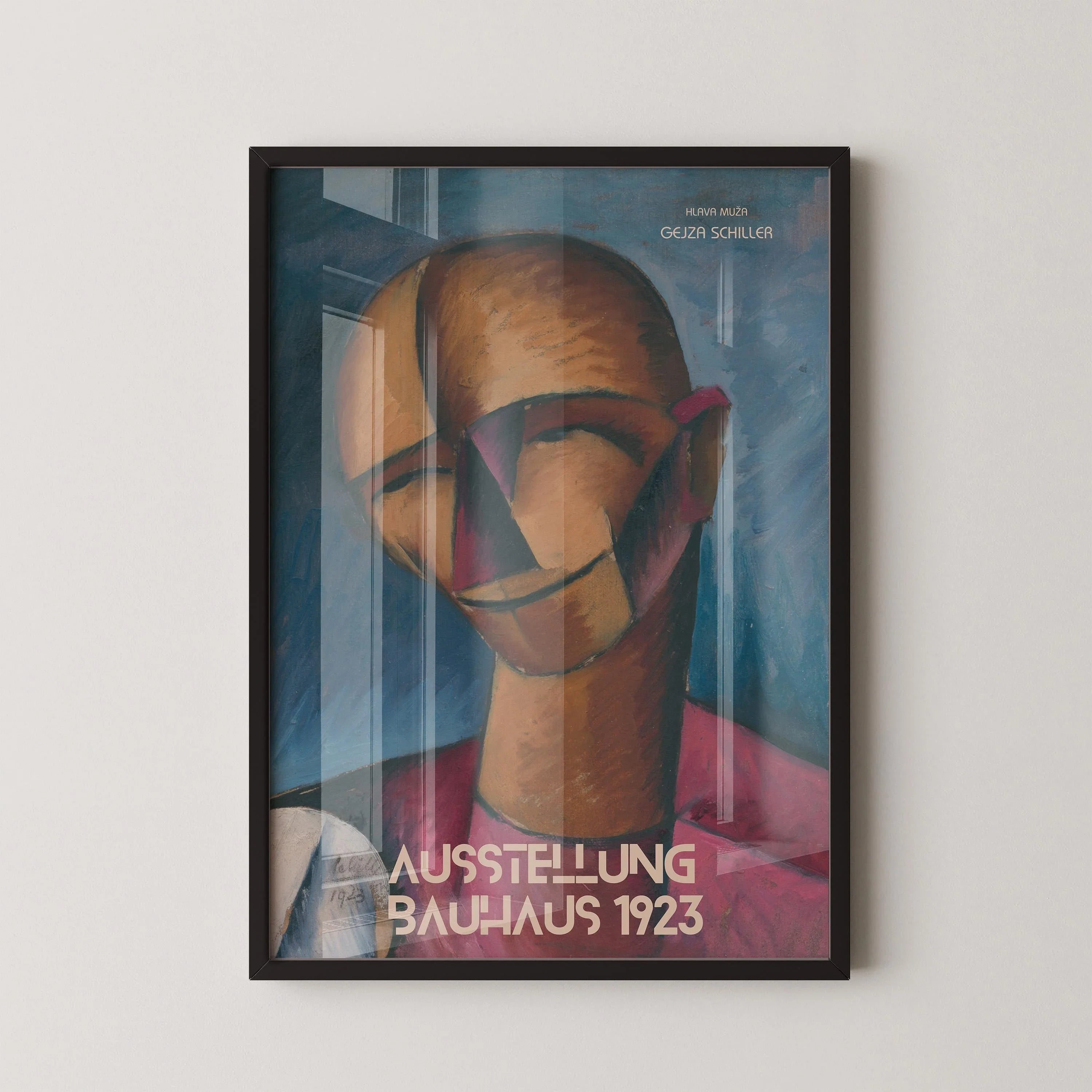 Gejza Schiller Bauhaus Exhibition Print: Hlava Mu≈æa Portrait