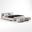 Genoa Upholstered Bed Frame with Sculpted Bench