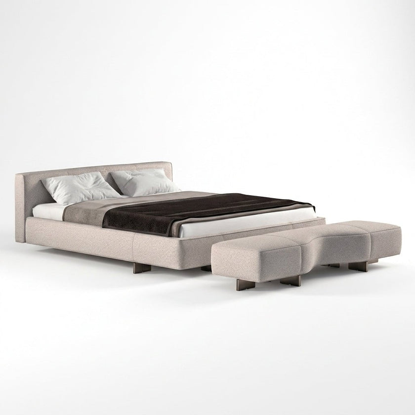 Genoa Upholstered Bed Frame with Sculpted Bench