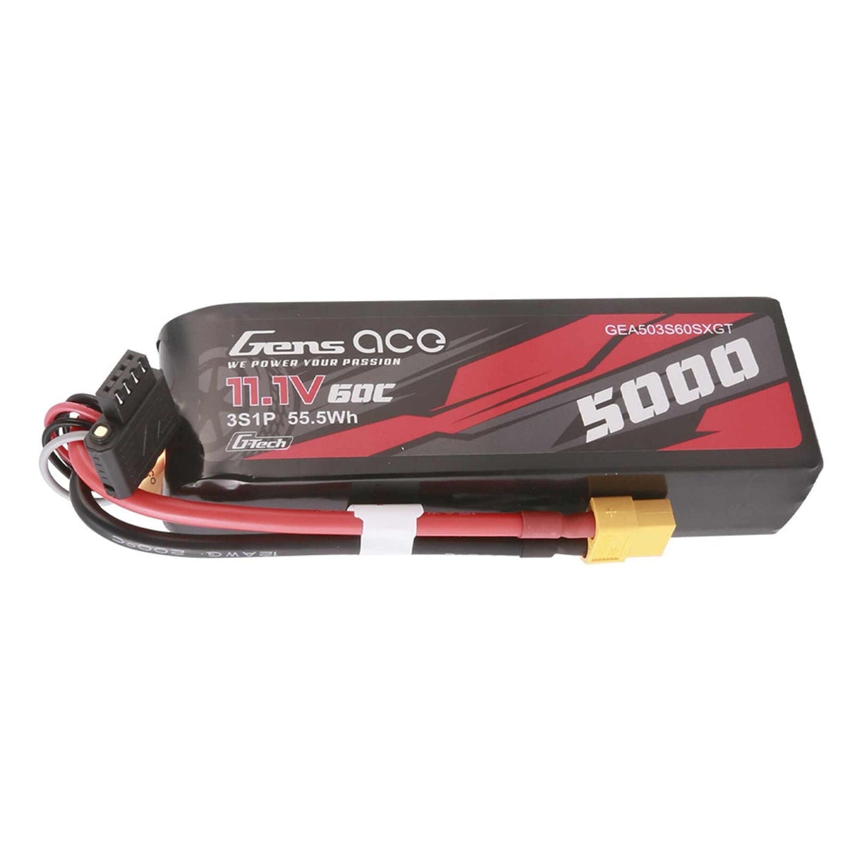 Gens Ace G-Tech 11.1V 5000mAh 3S 60C LiPo Battery: XT60 Plug
