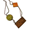 Geometric Bib Necklace with Double Layered Bronze & Copper Chain