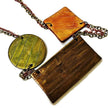 Geometric Bib Necklace with Double Layered Bronze & Copper Chain