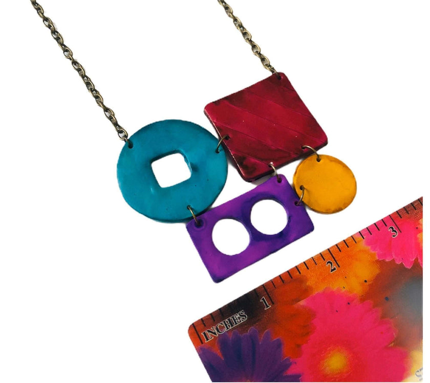 Geometric Jewelry Set with Bold Colors