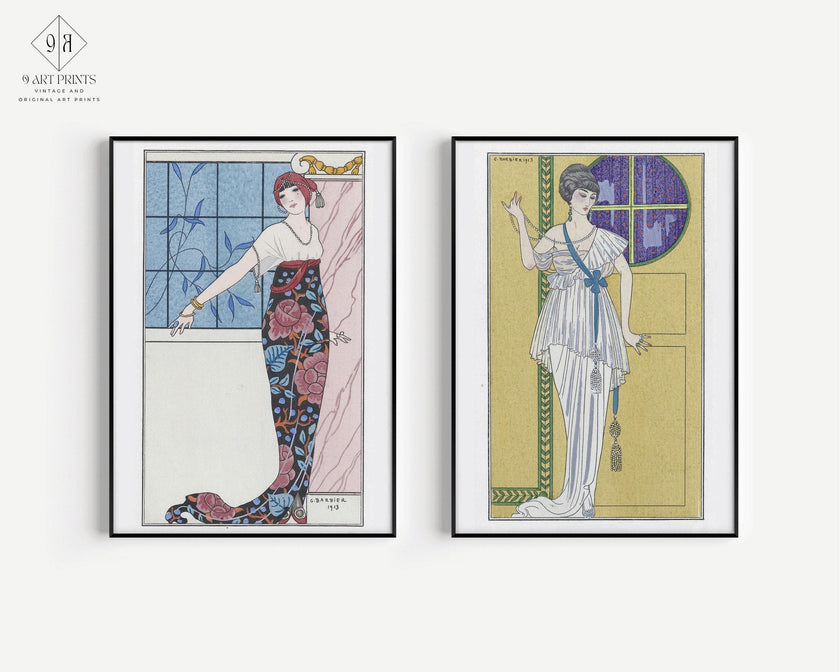 George Barbier STATEMENT DUO Robe du Soir Art Prints |  | available framed