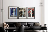 George Barbier STATEMENT TRIO | Famous Fashion Illustration Art Prints Nouveau available framed