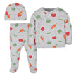 Gerber 3-Piece Baby Unisex Take Me Home Set Shirt, Pant and Cap -Vegetables- Newborn/0-3/3-6