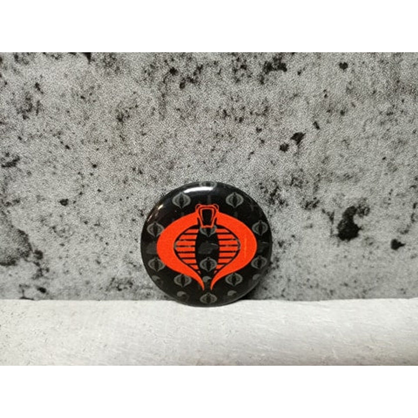 Gi Joe Cobra Red Logo Button