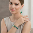 Bracelet et boucle d'oreille émeraude