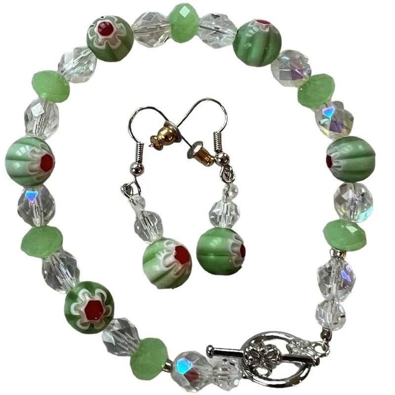 Bracelet et boucle d'oreille lime