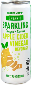 Trader Joe's Organic Sparkling Ginger + Lemon Apple Cider Vinegar Beverage, 355mL