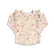 Baby Bamboo Ruffle Shoulder Long Sleeve Shirt | Beach Stone