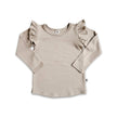 Baby Bamboo Ruffle Shoulder Long Sleeve Shirt | Meadow Muse