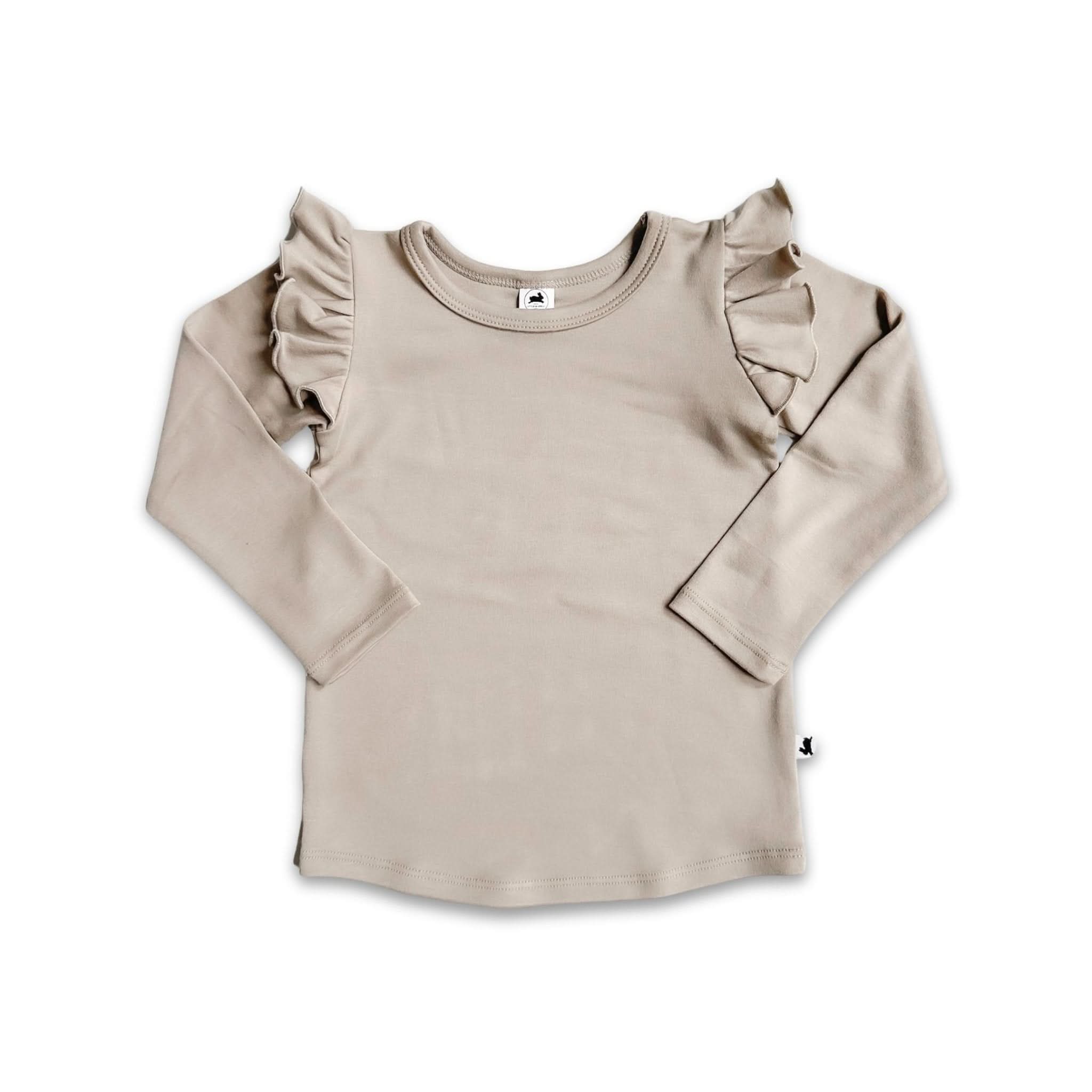 Baby Bamboo Ruffle Shoulder Long Sleeve Shirt | Meadow Muse