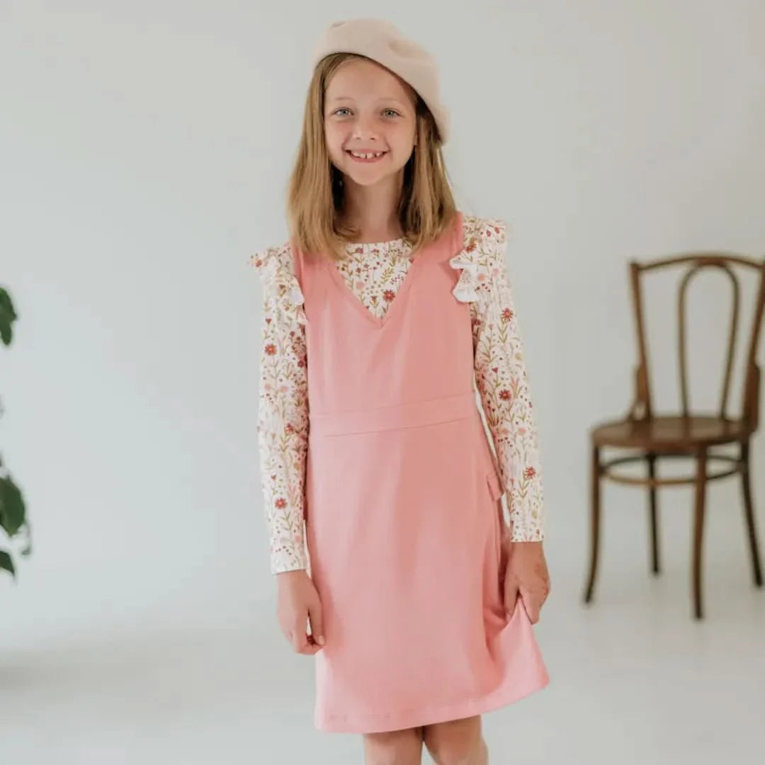 Baby Bamboo Ruffle Shoulder Long Sleeve Shirt | Beach Stone