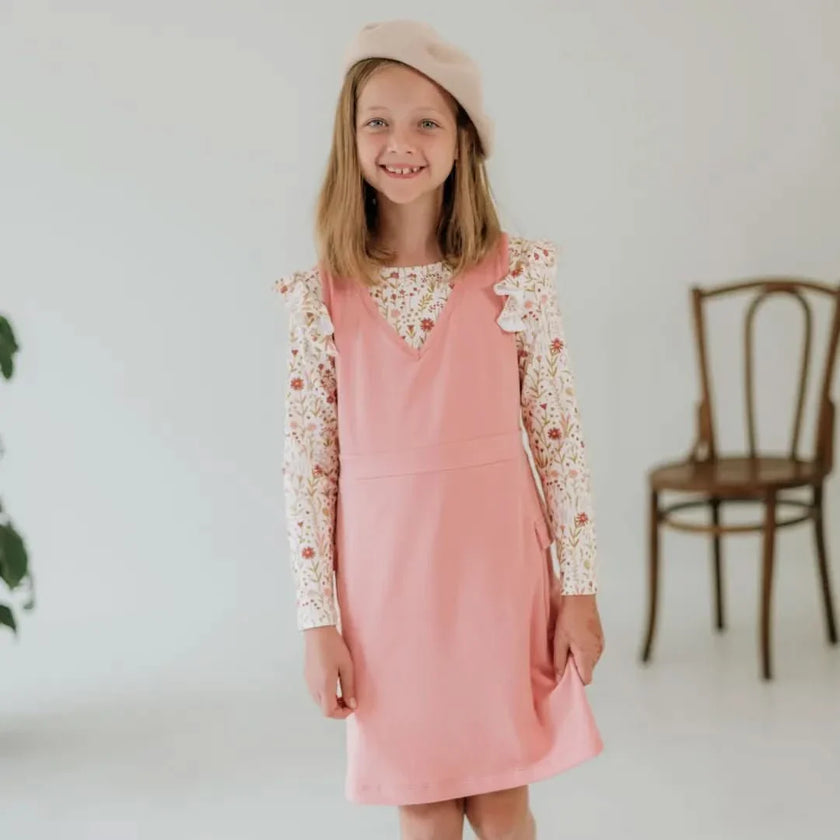 Baby Bamboo Ruffle Shoulder Long Sleeve Shirt | Beach Stone