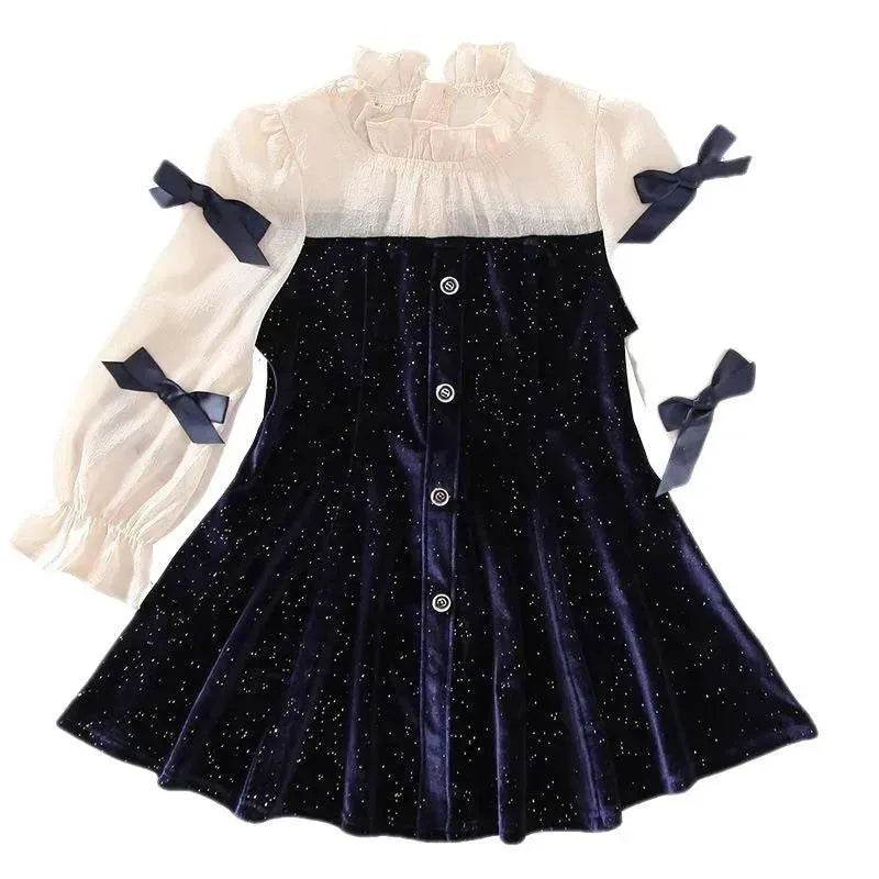 Girls' Dress French Velvet Princess Skirt