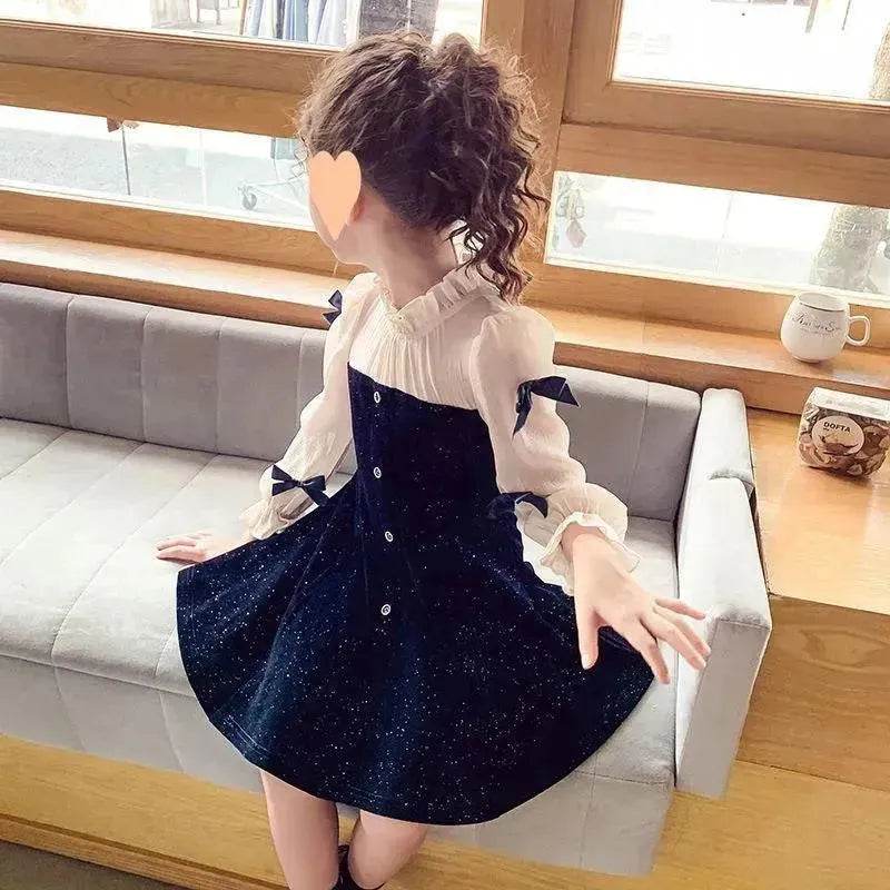 Girls' Dress French Velvet Princess Skirt
