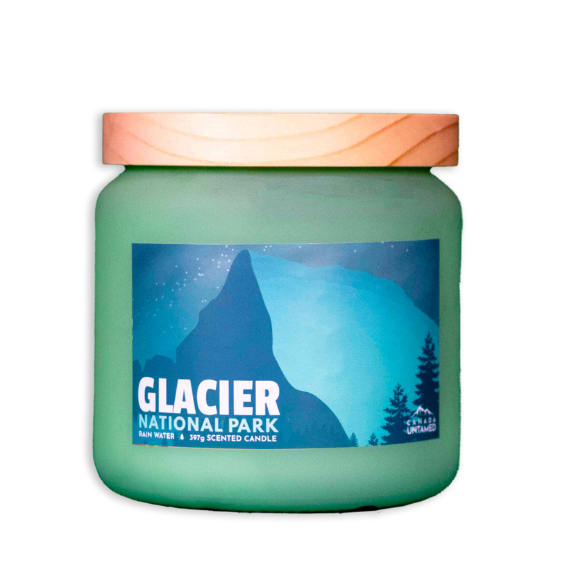 Glacier National Park 'RAIN WATER' Scented Candle, Canada Parks