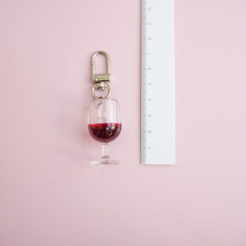 Glass of Red Wine Keychain