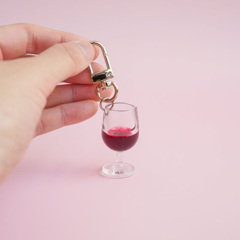 Glass of Red Wine Keychain
