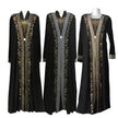 Gold Embroidered Abaya Dress for Turkey Middle East Arab Dubai Women