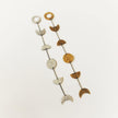 Gold Moon Phase Wall Hanging, Hammered Textured Clay Lunar Décor