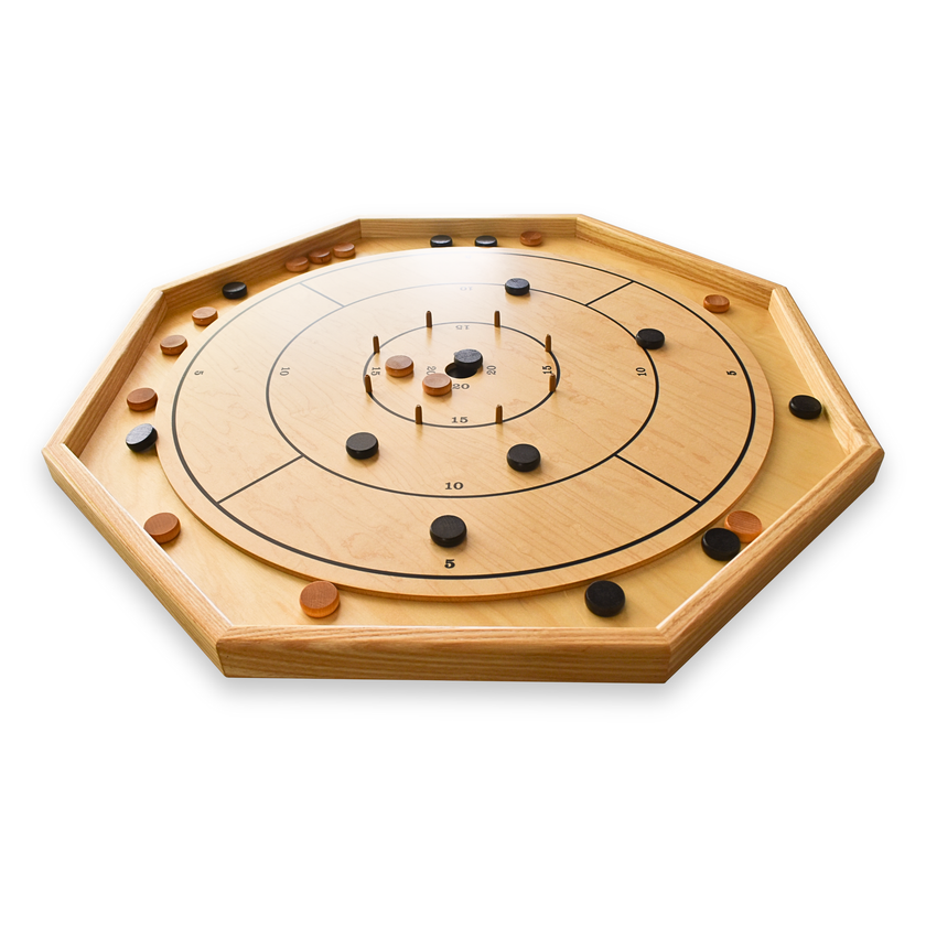 The Gold Standard - Traditional Octagon Crokinole Board Game Set