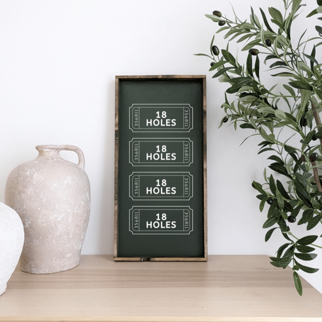 Golf Ticket Stubs Wood Signs - Modern Farmhouse Golf Decor