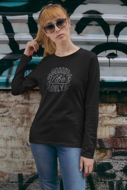 Good Vibes Only Rhinestone Shirt – Positive Energy Sparkle Bling Tee | Blingdazzel