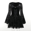 Gothic Vintage Fashion Elegant Classy Retro Mini Black Dress