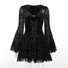 Gothic Vintage Fashion Elegant Classy Retro Mini Black Dress